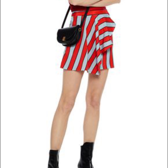 Alice & Olivia Nicky Silk Striped Mini Skirt - Picture 5 of 7